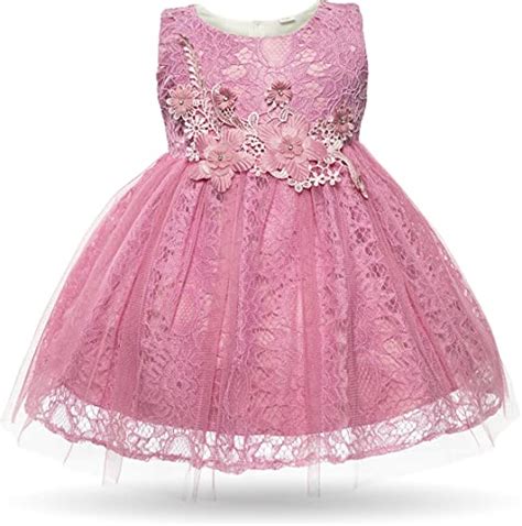 Cielarko Newborn Girls Dress Wedding Party Lace Flower Tulle Sleeveless