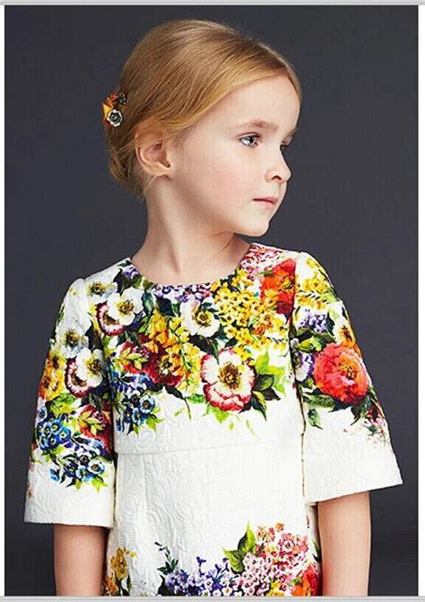 New Monsoon Autumn Children Girl Flower Printed Evening Dress Princess