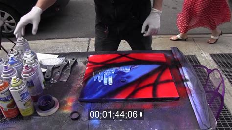 New york spray paint street art. AMAZING street performer spray paint art - YouTube