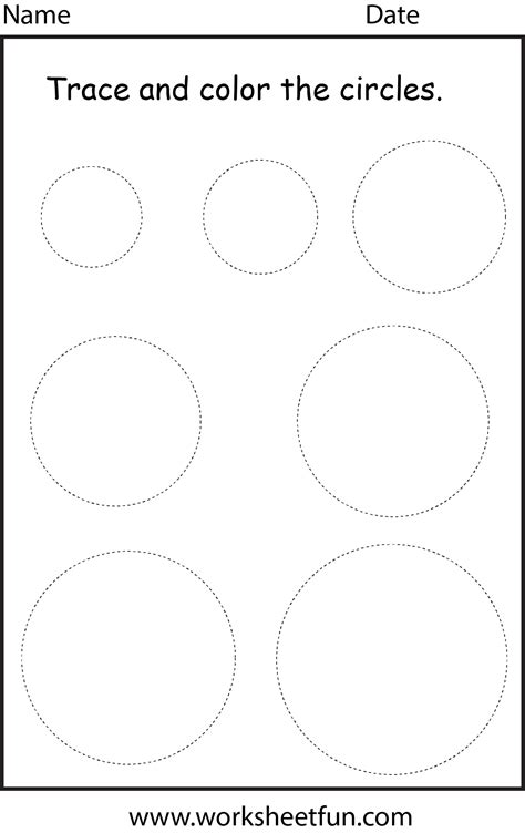 shape tracing circle  worksheet  printable worksheets