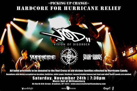 vision of disorder brooklyn headlining show now a red cross benefit for hurricane sandy victims