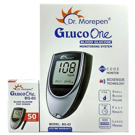 Buy Dr Morepen BG 03 Gluco One Glucometer Combo 50 Strips At Lowest