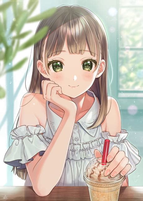 Brown Hair Anime Girl With Green Eyes Anime Wallpaper Hd