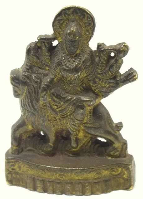 INDIAN GODDESS MAA Durga Adi Shakti Hindu Worship Vintage Statue G53
