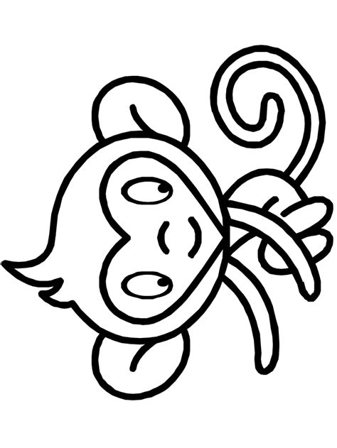 Monkey Face Coloring Page Coloring Home