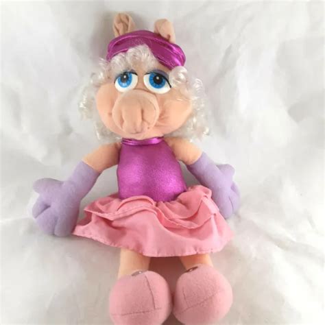 Miss Piggy Doll Muppets Plush Vintage 12 Inch Gloves Turbin Pink Muppet