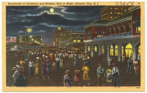 Boardwalk At Chalfonte And Haddon Hall At Night Atlantic City N J