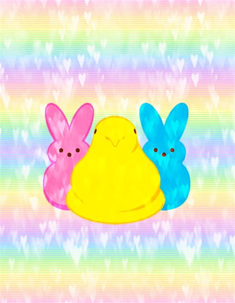 Easter Peeps Bunnies Candy Chicks Cute Easter Corazones Love