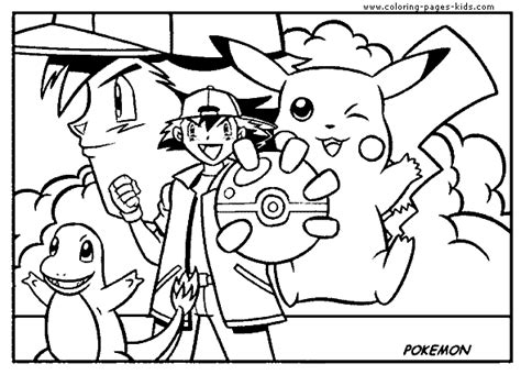 Pok Mon Color Page Coloring Pages For Kids Cartoon Characters