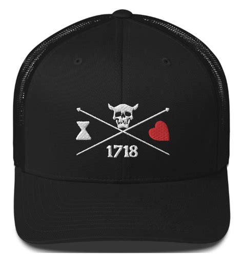 Blackbeard 1718 Trucker Hat Blackbeard Hat Outer Banks Hat Obx Hats