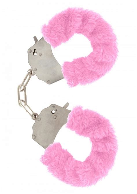Pink Furry Metal Handcuffs Sexshopcy