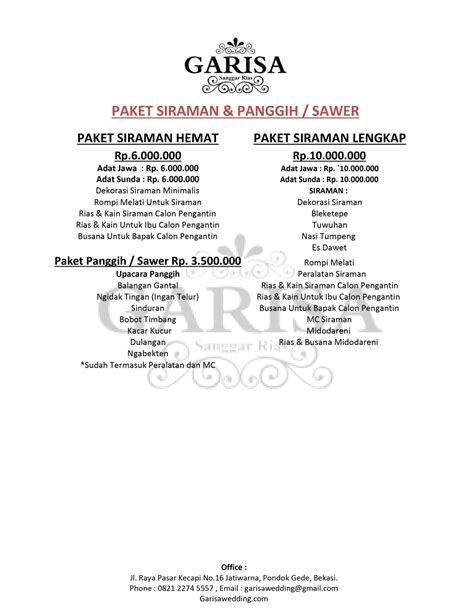 Contoh Harga Paket Siraman Adat Sunda Filtrujillo Com