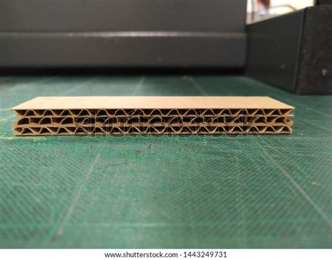 Corrugated Fiberboard Material Consisting Fluted Corrugated Stock Photo