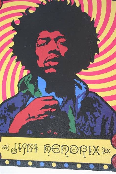 Psychedelic Pop Art Jimi Hendrix Painting On Board Optical Etsy Jimi Hendrix Art Jimi
