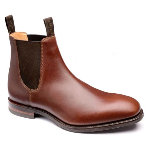 Loake Mens Chatsworth Dainite Brown Waxed Leather Chelsea Boots