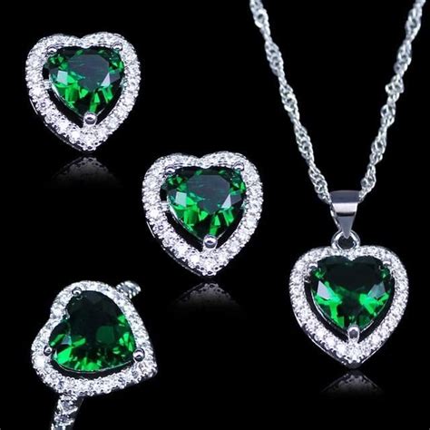 Emerald Jewelry Set In Solid Sterling Silver Emeraldjewelry