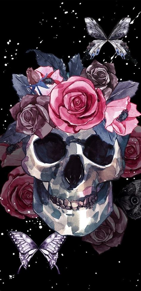 Skull Wallpaper Iphone Sugar Skull Wallpaper Witchy Wallpaper