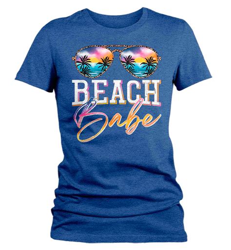 Womens Beach Babe T Shirt Summer Shirts Sunglasses Palm Tree Vacation
