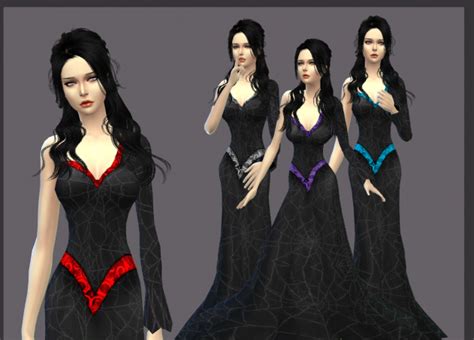 Скачать The Sims 4 Vampire Dress от Moonfairy Геймплей