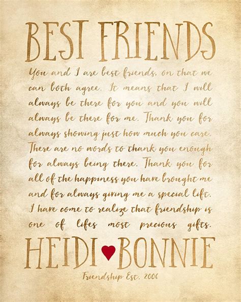 Custom Letter For Best Friend Art Friendship Poem Birthday Or Thank You T Bff Friend Art