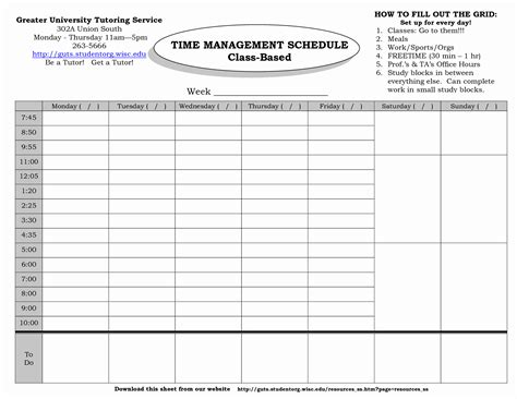 Time Management Template