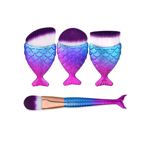 2017 makeup brushes rose make up sets and kits foundation tail mermaid make up brushes natural