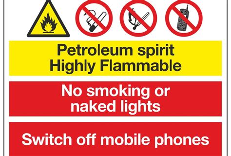 Petroleum Sprit Highly Flammable No Smoking Or Naked Lights Switch Off