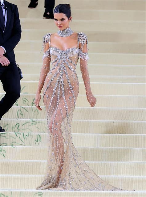 Kendall Jenner Flaunts Buttcheeks In Sheer Crystal Dress At 2021 Met Gala