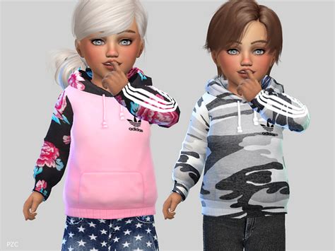 The Sims Resource Toddler Floral Sporty Hoodie 028