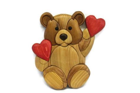 Valentine Bear Intarsia Wall Hanging In Stock By Andersonwoodshop 70
