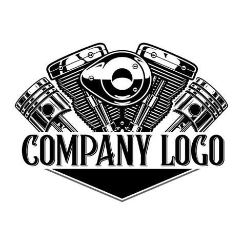 Auto Car Logo Badge With Piston And Engine Element 5072950 Vector Art