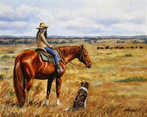 Horse Painting Waiting For Dad Painting By Crista Forest