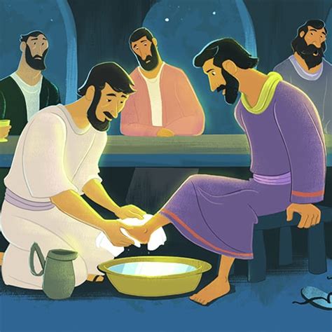Jesus Washed The Disciples Feet Teaching Picture Childrens Bible
