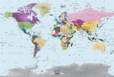 Buy Academia Maps Colorful World Map Mural Big 53x36 Inch Self