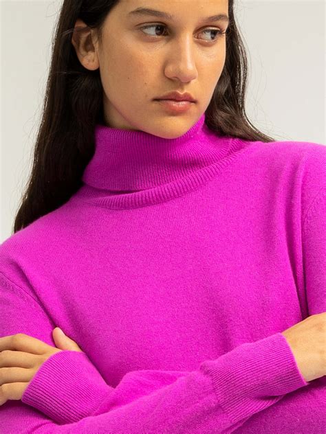 Purecashmere Nyc Turtleneck Sweater Purple Garmentory