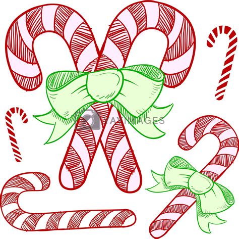 Royalty Free Vector Holiday Candy Cane Sketch By Lhfgraphics