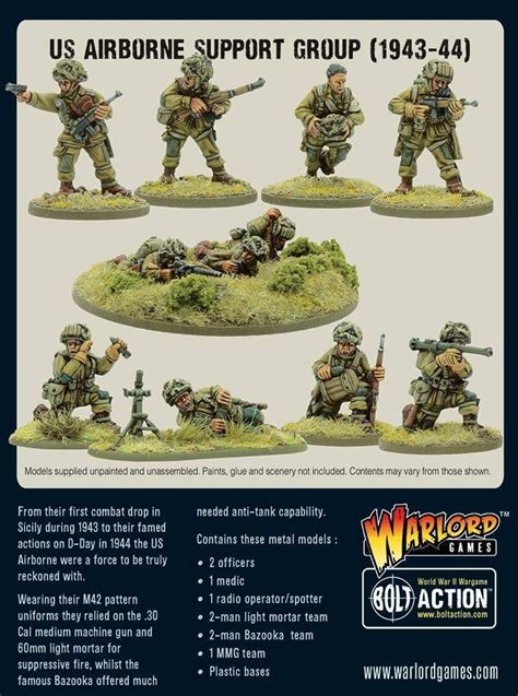 Bolt Action Wwii Wargame Allies Us Airborne Support Group 1943 44