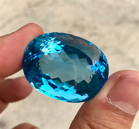 Swiss Blue Topaz Loose Gemstone Electric Blue Color Etsy