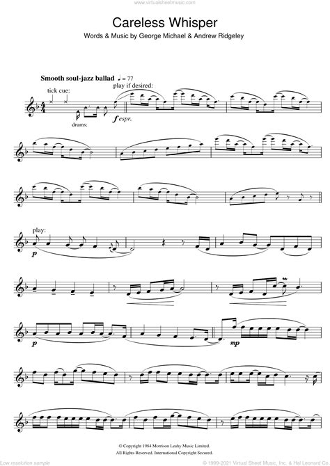 Michael Careless Whisper Sheet Music For Flute Solo Pdf
