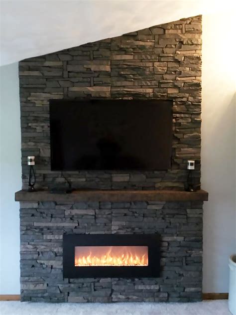 Diy Stone Wall Fireplace And Entertainment Center By Scott Genstone