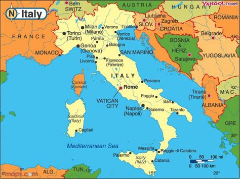 Countries around Italy map - Italy and neighbouring countries map ...
