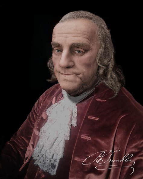 The Face Of Benjamin Franklin Portrait Print Digital Yarbs Giclée