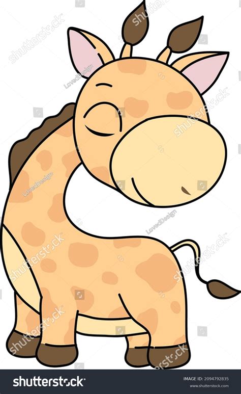Cartoon Baby Giraffe Illustration Kids Illustation Stock Vector