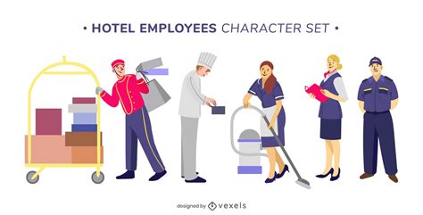 Hotel Employees Character Set Vector Download