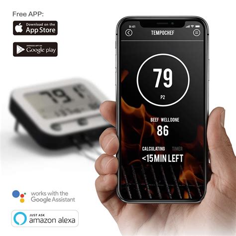 WiFi Bluetooth Smart Wireless Bbq Thermometer 4 Channel for Grilling