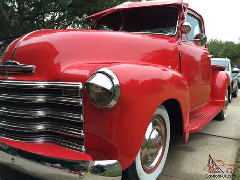 1953 Red 3100 Chevy 5 Window Pickup With A V8