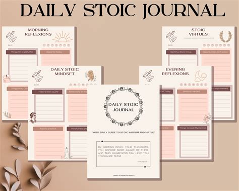 Daily Stoic Journal Self Improvement Minimalistic Journal Meditation
