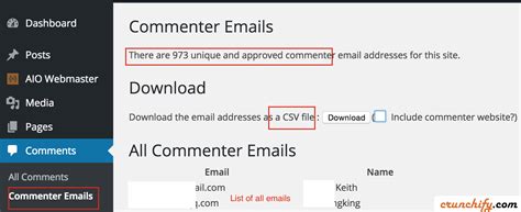Running WordPress Site And Want To Export All Your Commenter S Email As