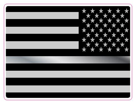 Thin Silver Line Flag Reverse Stickit2themax