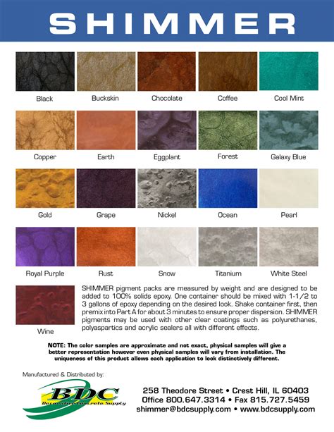 Bdc Supply Shimmer Metallic Color Packs Bdc Supply Company